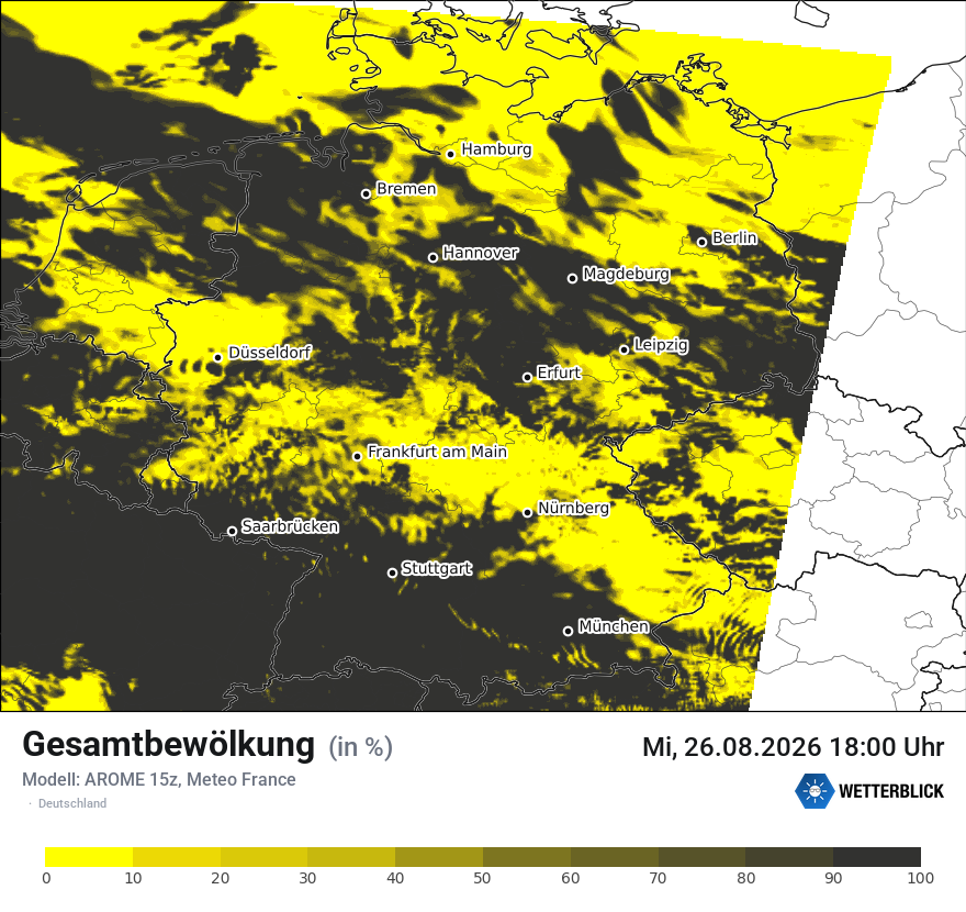Modellkarte AROME – clct – deutschland