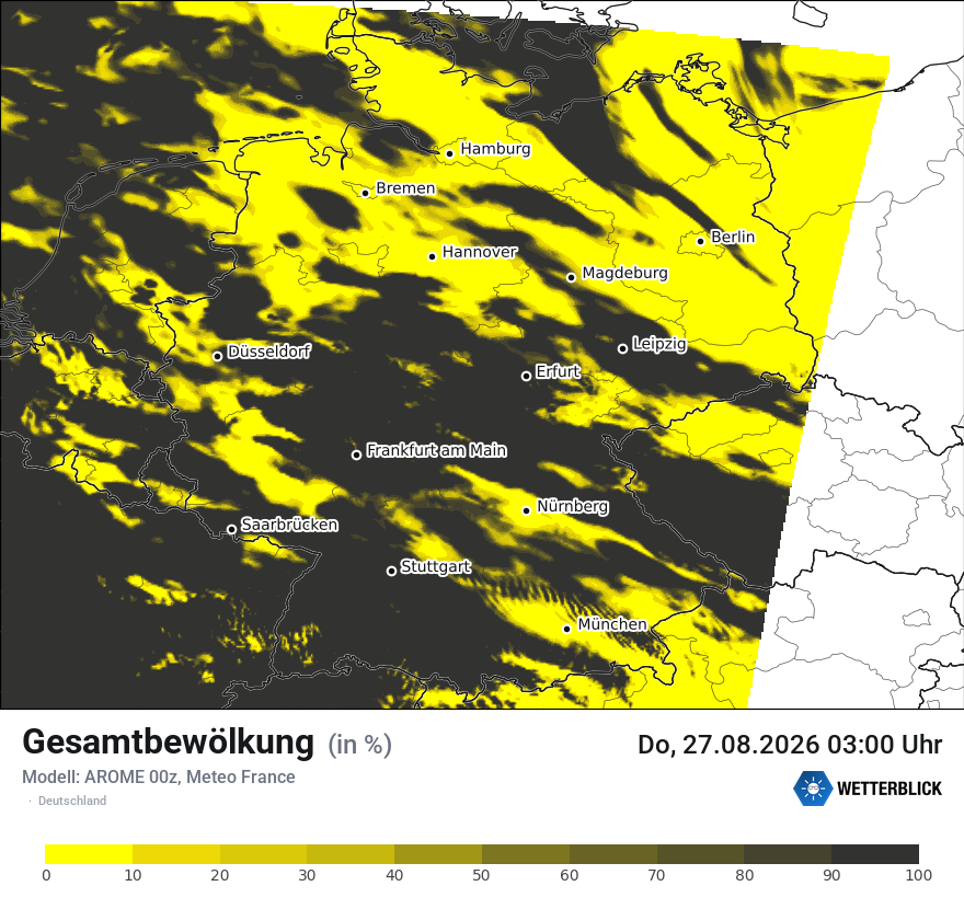 Modellkarte AROME – clct – deutschland