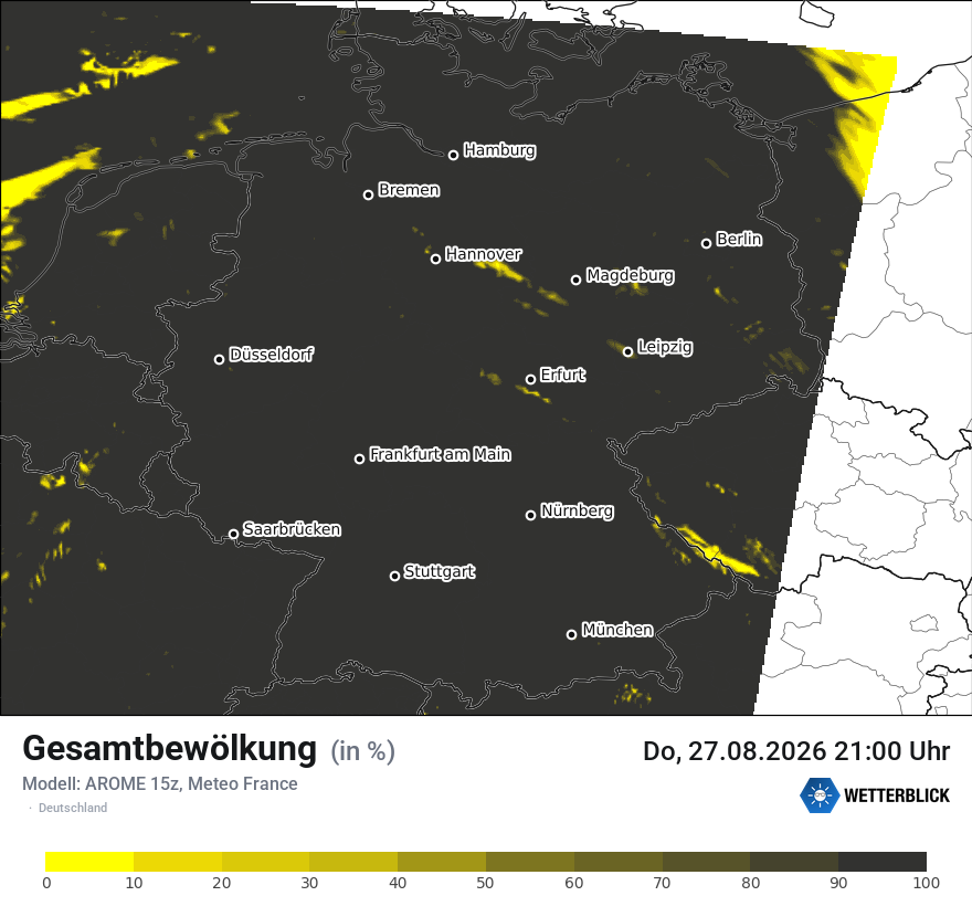 Modellkarte AROME – clct – deutschland