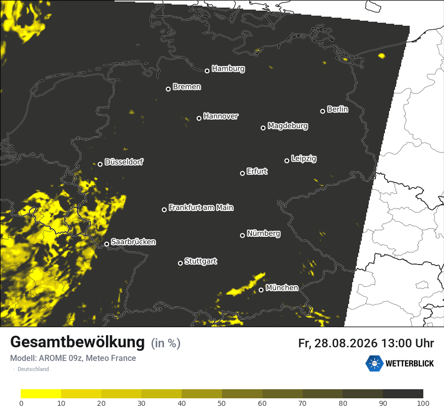 Modellkarte AROME – clct – deutschland