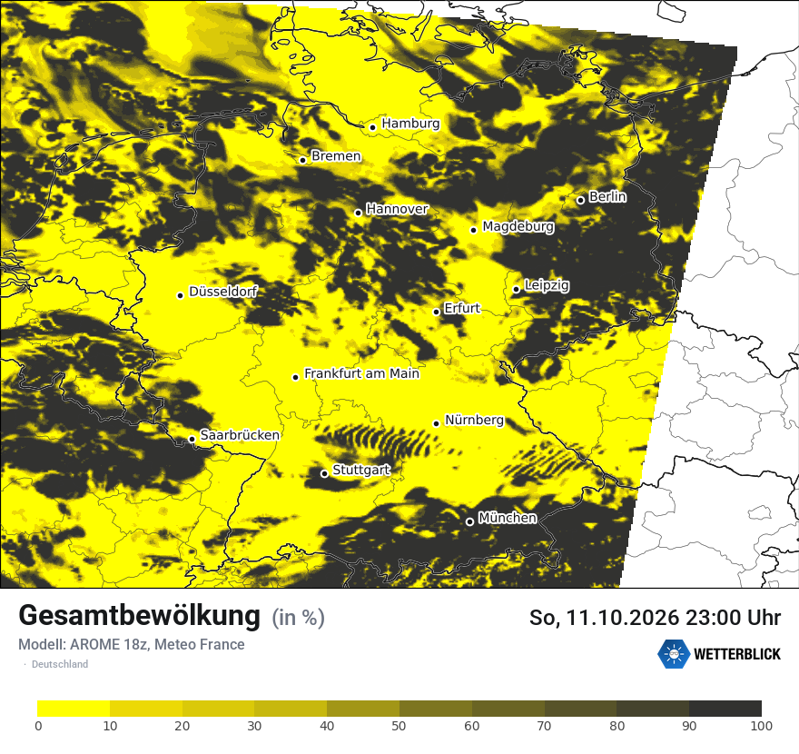 Modellkarte AROME – clct – deutschland