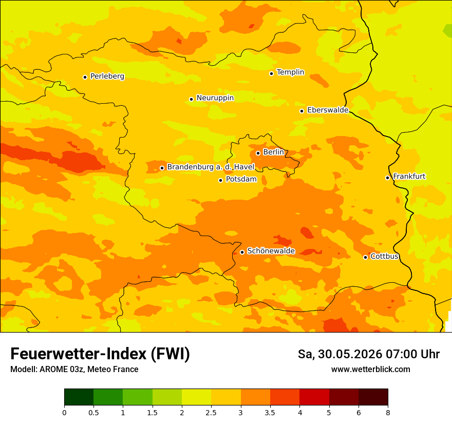 Modellkarte AROME – fwi – bb