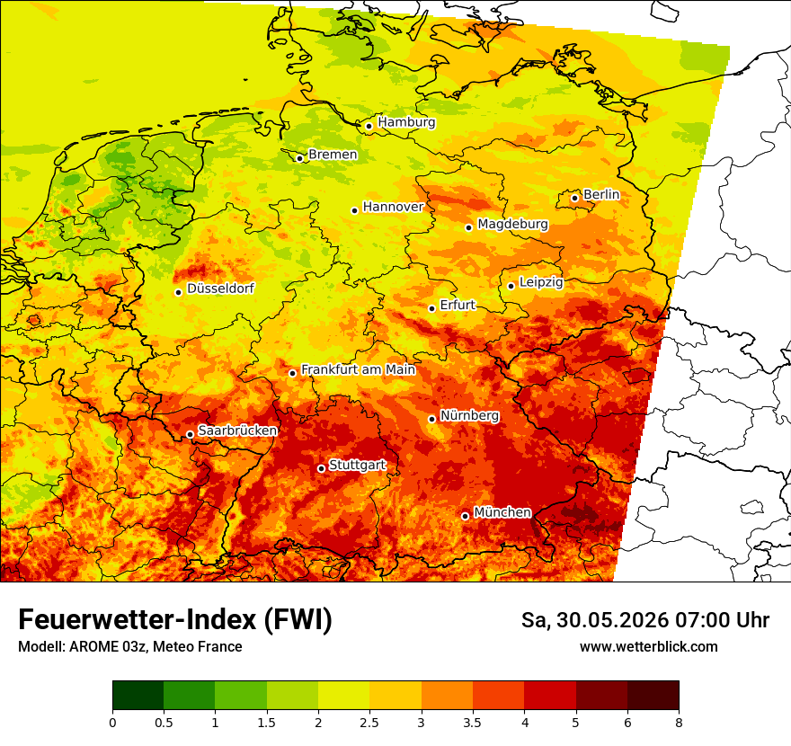 Modellkarte AROME – fwi – deutschland