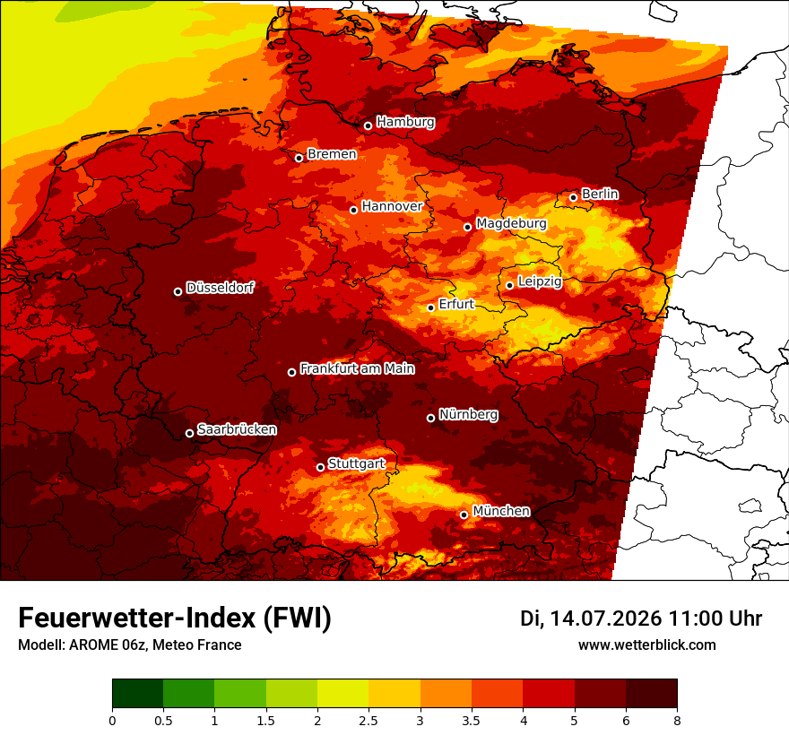 Modellkarte AROME – fwi – deutschland