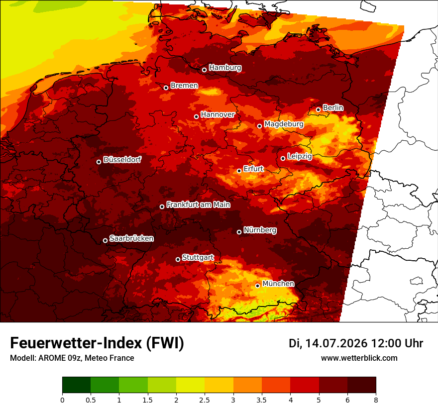 Modellkarte AROME – fwi – deutschland