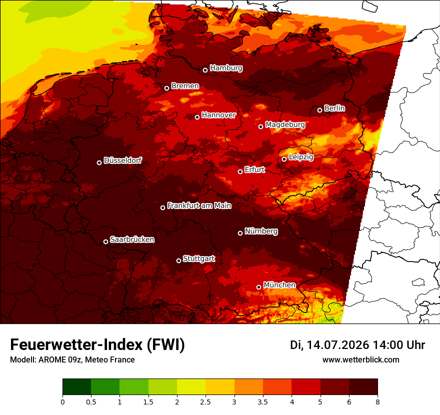 Modellkarte AROME – fwi – deutschland