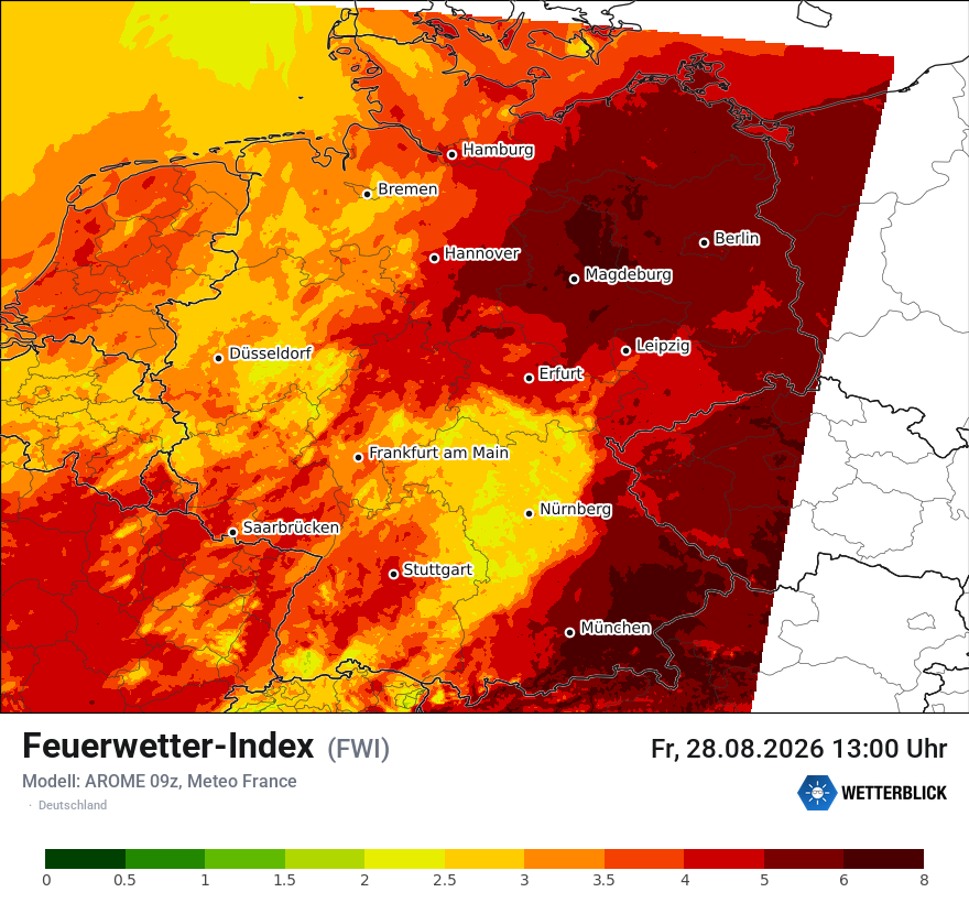 Modellkarte AROME – fwi – deutschland