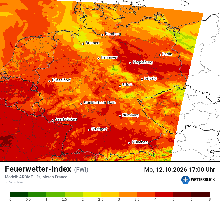 Modellkarte AROME – fwi – deutschland