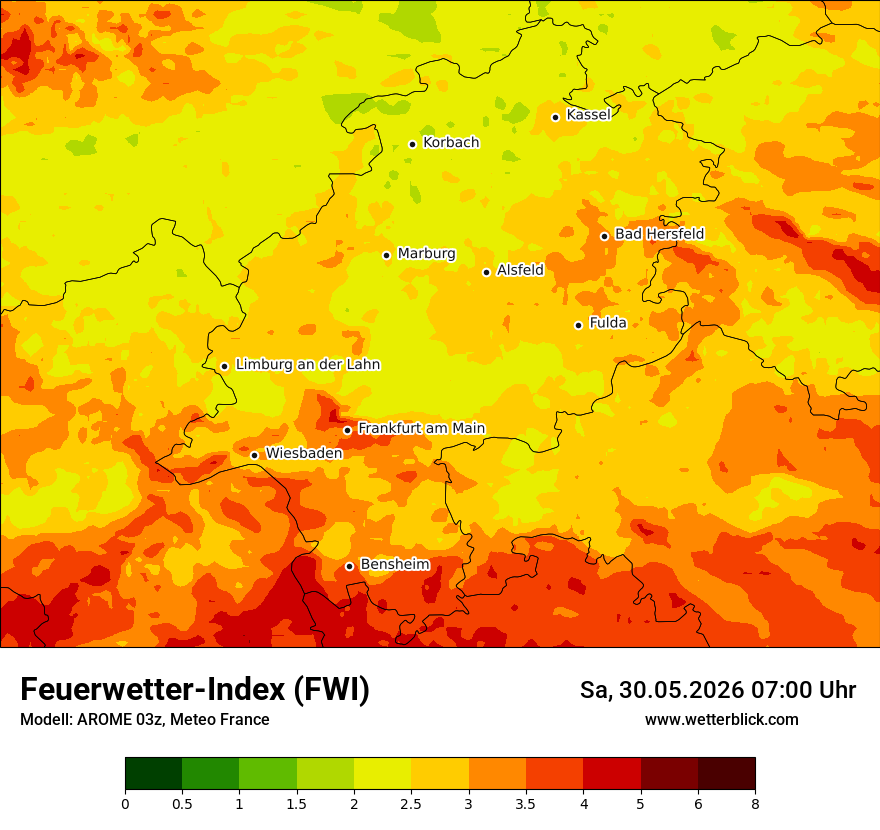 Modellkarte AROME – fwi – he