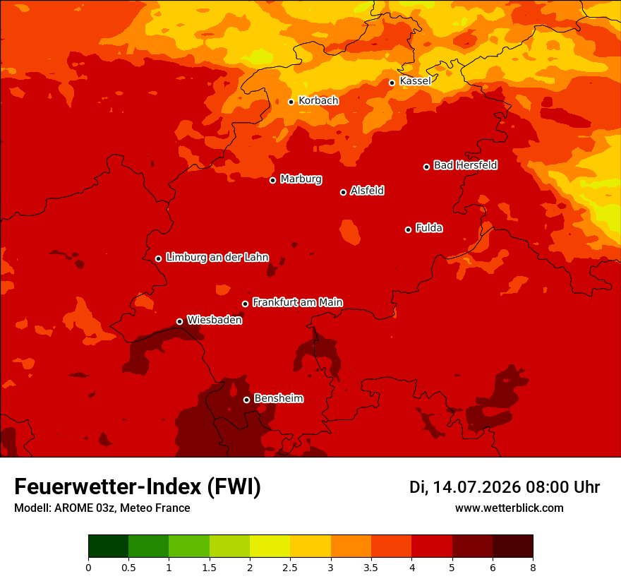 Modellkarte AROME – fwi – he