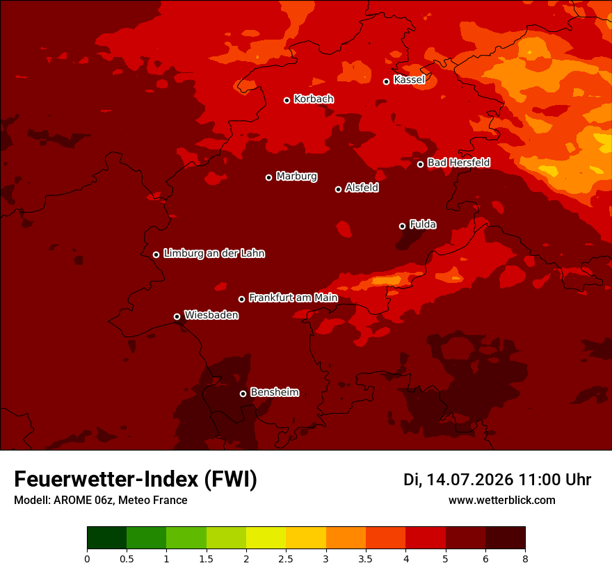 Modellkarte AROME – fwi – he