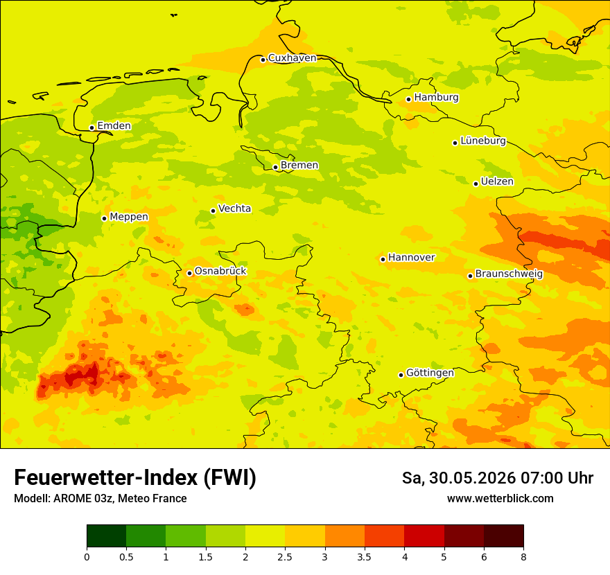 Modellkarte AROME – fwi – ni