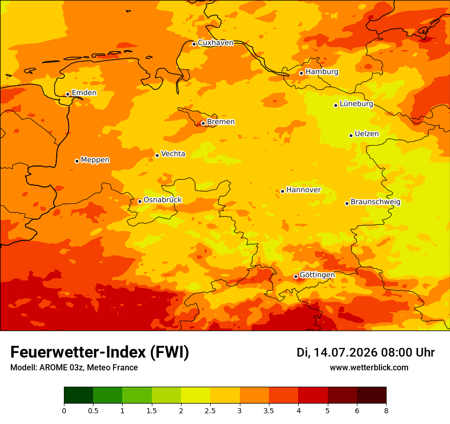 Modellkarte AROME – fwi – ni