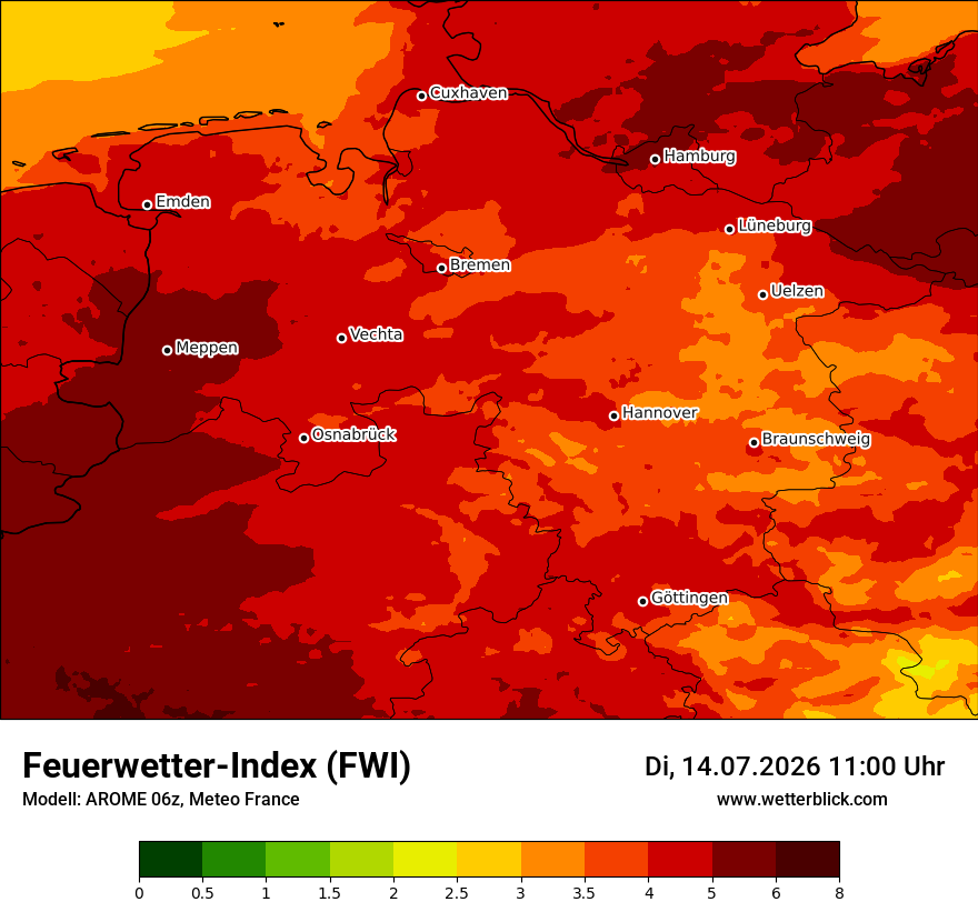 Modellkarte AROME – fwi – ni