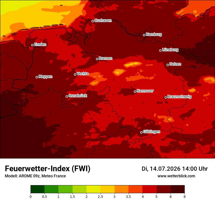 Modellkarte AROME – fwi – ni