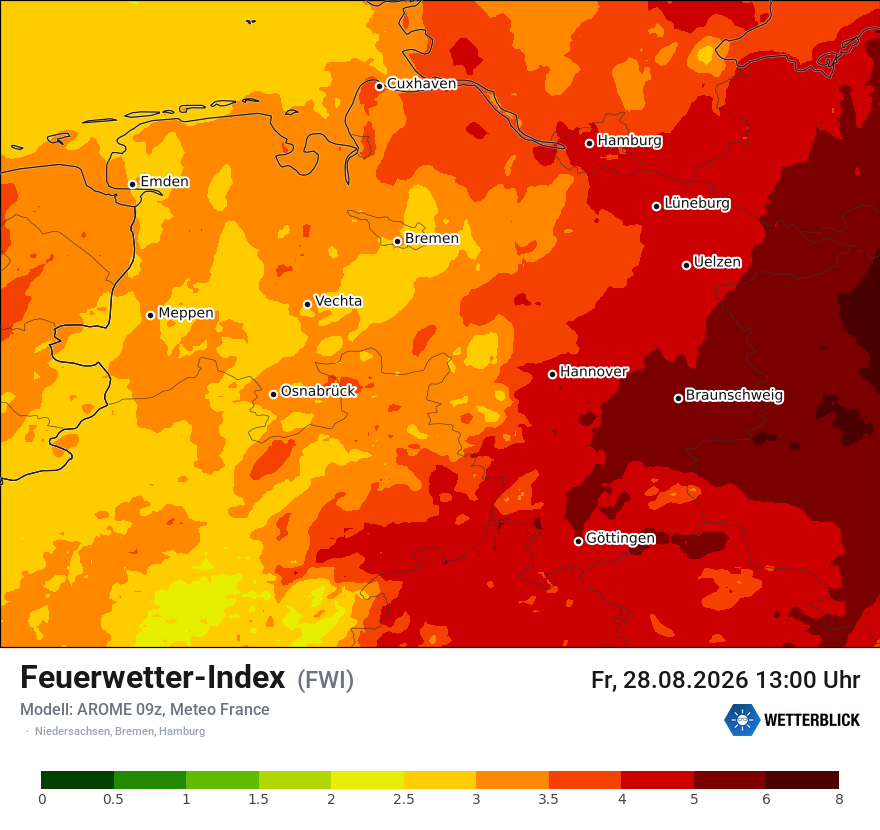 Modellkarte AROME – fwi – ni
