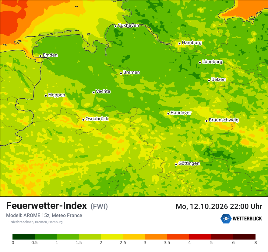Modellkarte AROME – fwi – ni