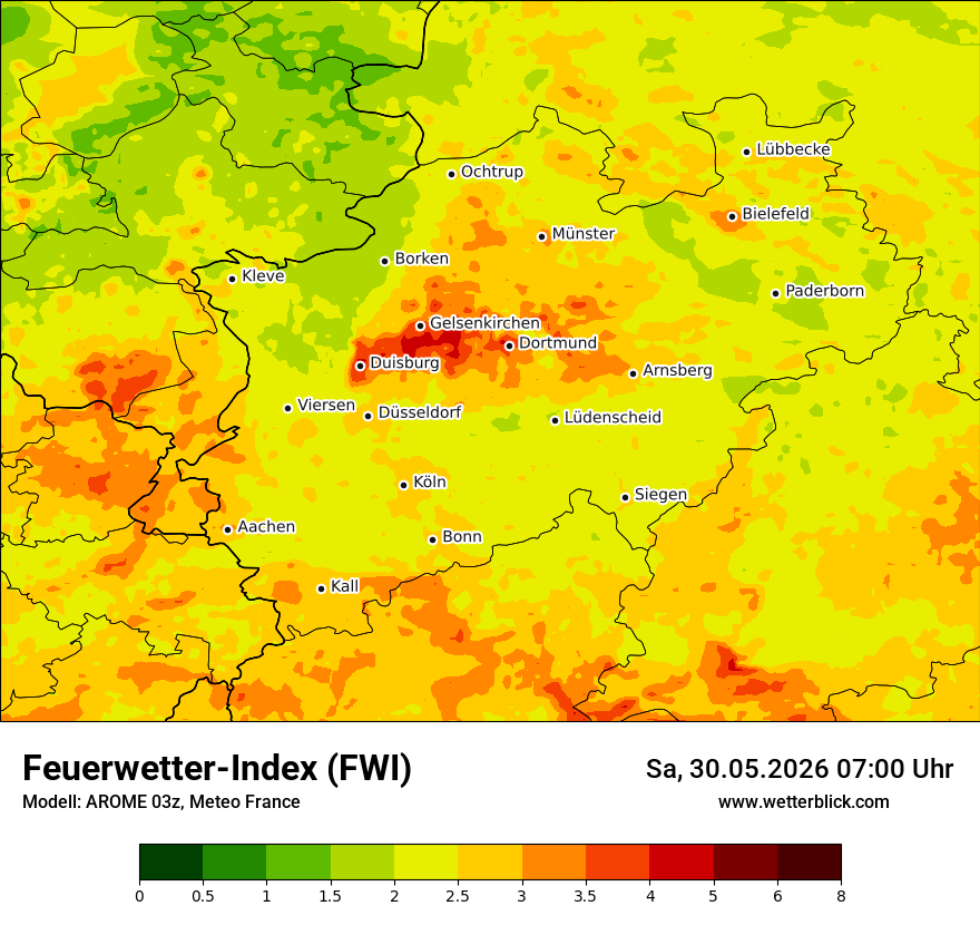 Modellkarte AROME – fwi – nrw