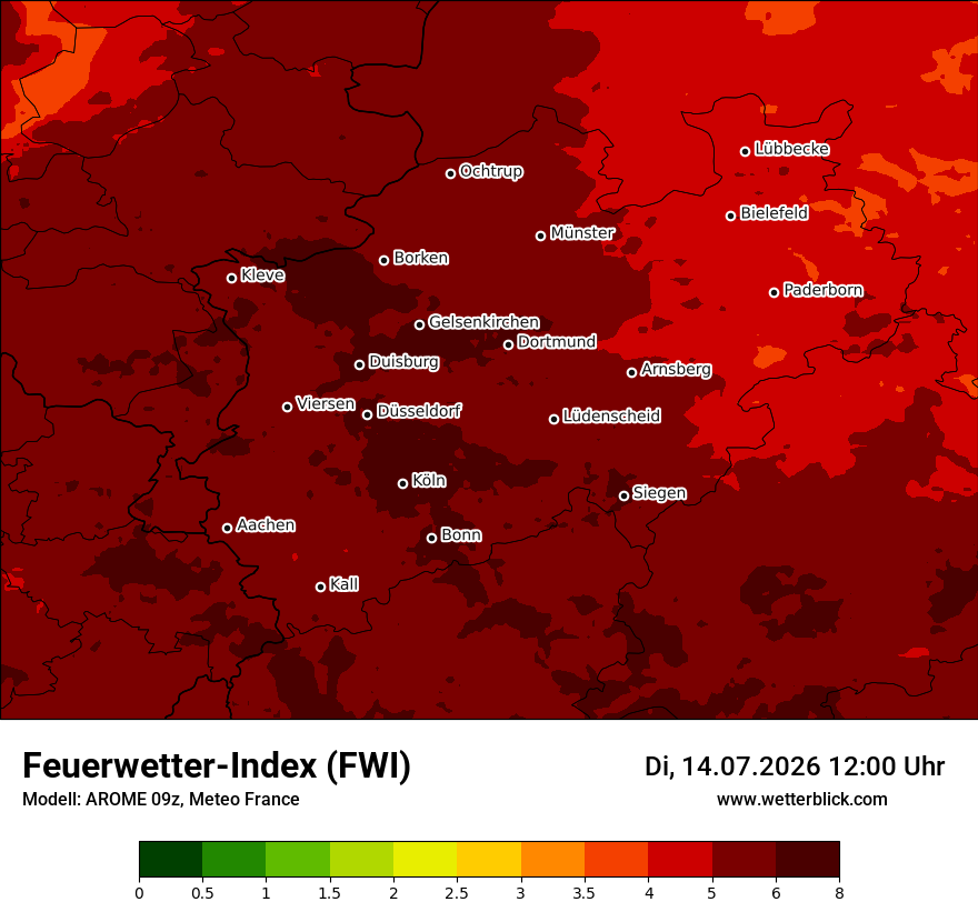 Modellkarte AROME – fwi – nrw