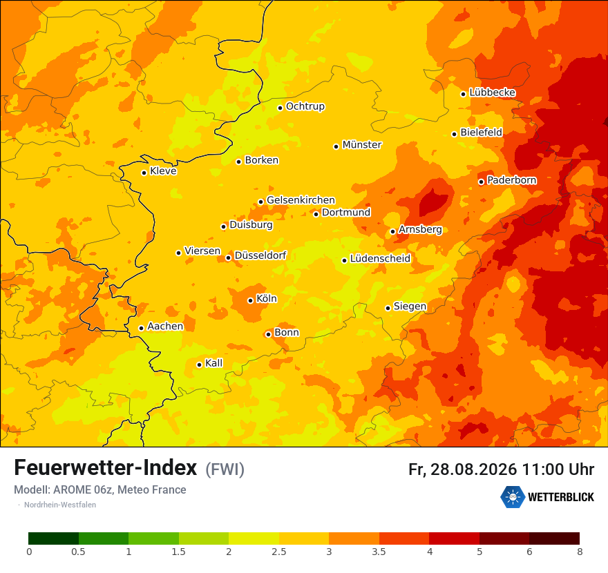 Modellkarte AROME – fwi – nrw