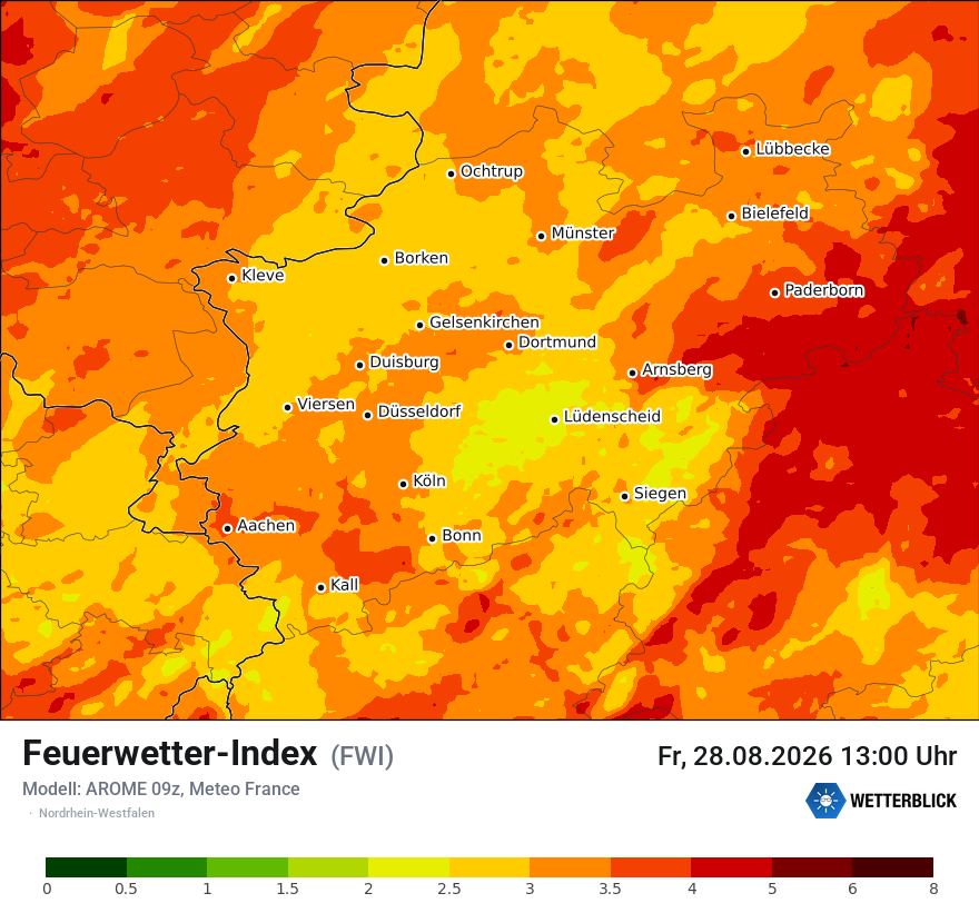 Modellkarte AROME – fwi – nrw