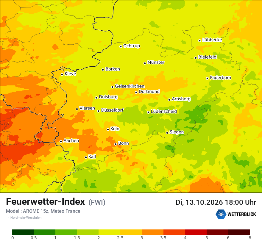 Modellkarte AROME – fwi – nrw