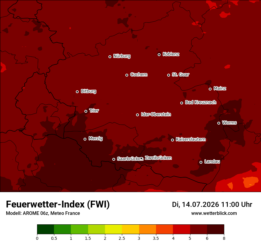 Modellkarte AROME – fwi – rp