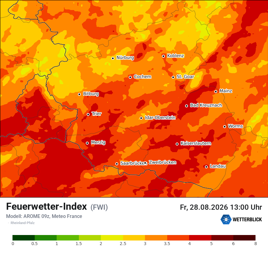 Modellkarte AROME – fwi – rp