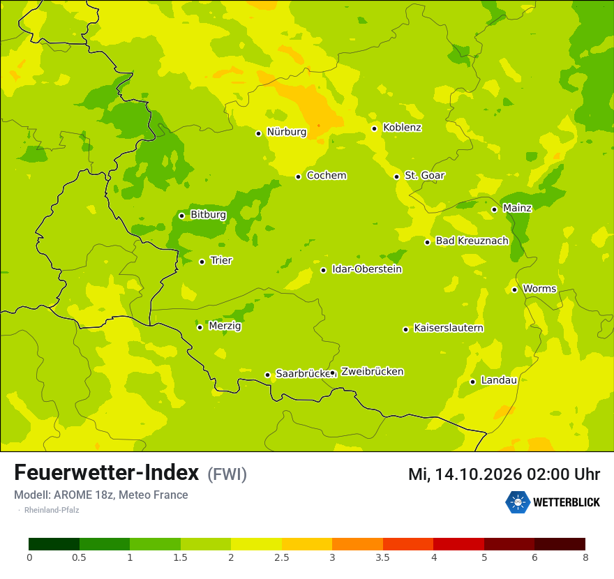 Modellkarte AROME – fwi – rp