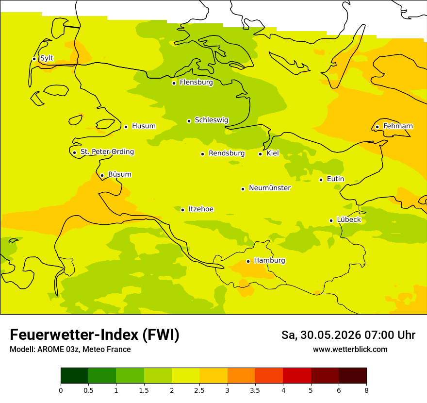 Modellkarte AROME – fwi – sh