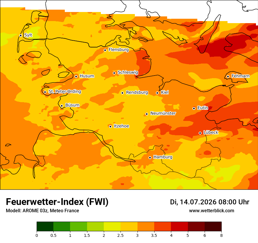 Modellkarte AROME – fwi – sh