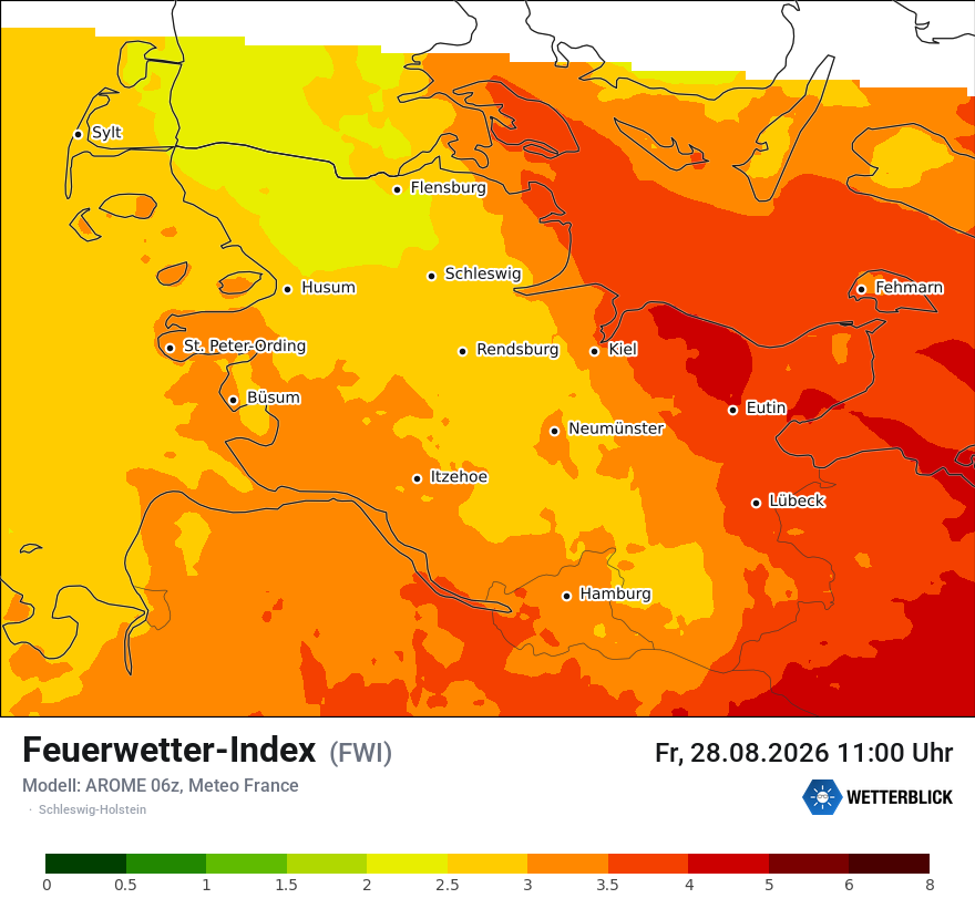 Modellkarte AROME – fwi – sh