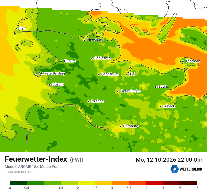 Modellkarte AROME – fwi – sh