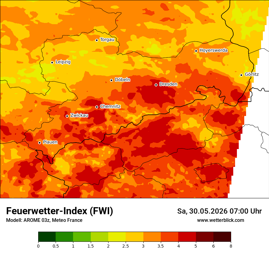 Modellkarte AROME – fwi – sn