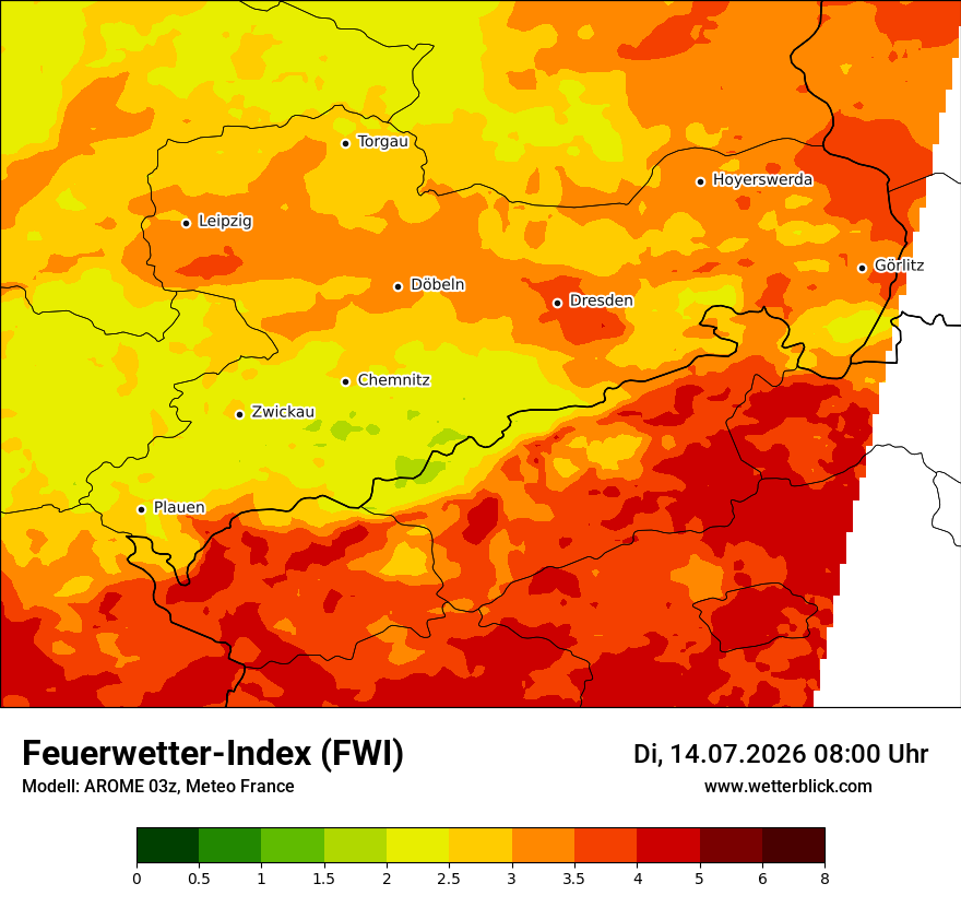Modellkarte AROME – fwi – sn