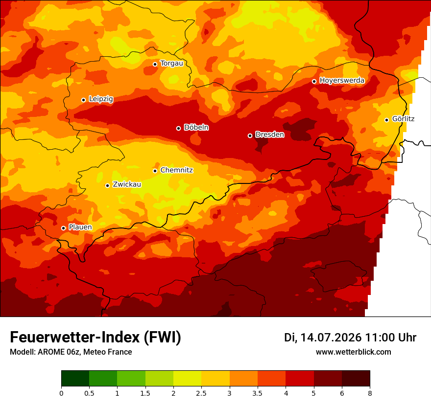 Modellkarte AROME – fwi – sn