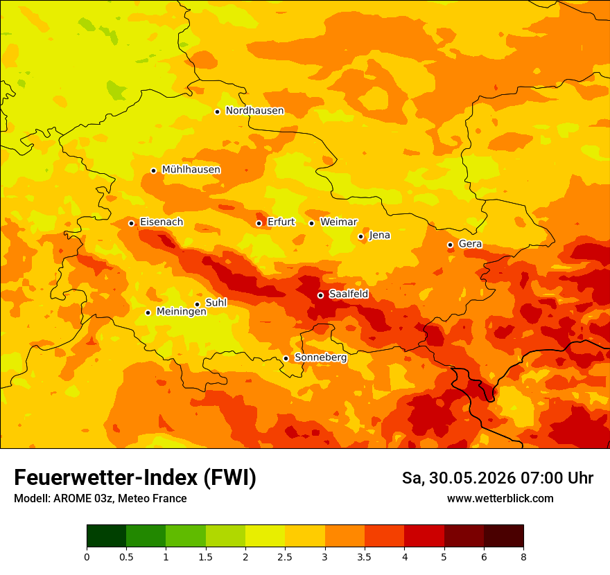 Modellkarte AROME – fwi – th