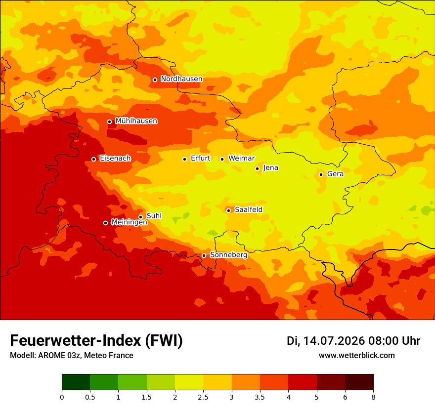 Modellkarte AROME – fwi – th