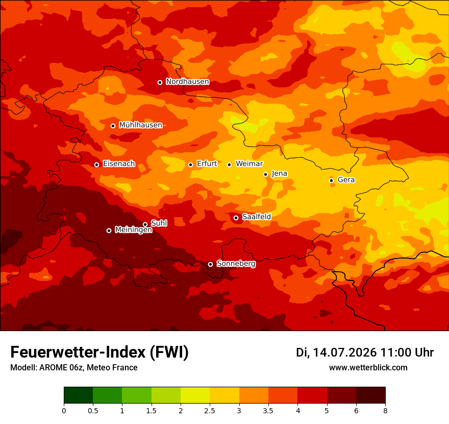 Modellkarte AROME – fwi – th