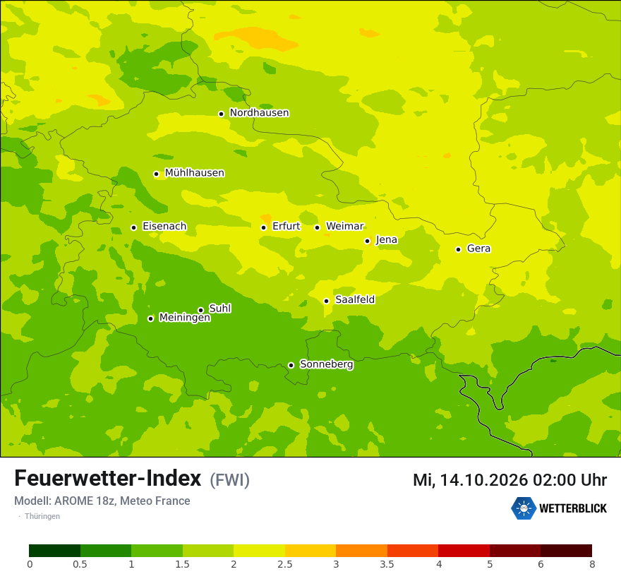 Modellkarte AROME – fwi – th
