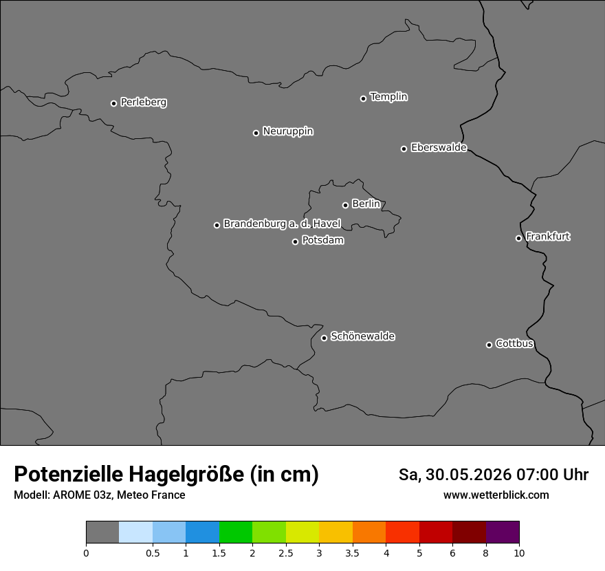 Modellkarte AROME – hail_size – bb