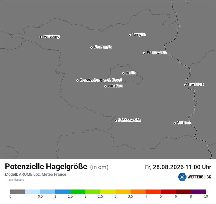Modellkarte AROME – hail_size – bb
