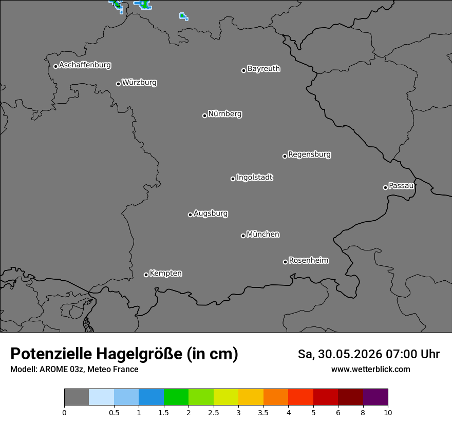 Modellkarte AROME – hail_size – by