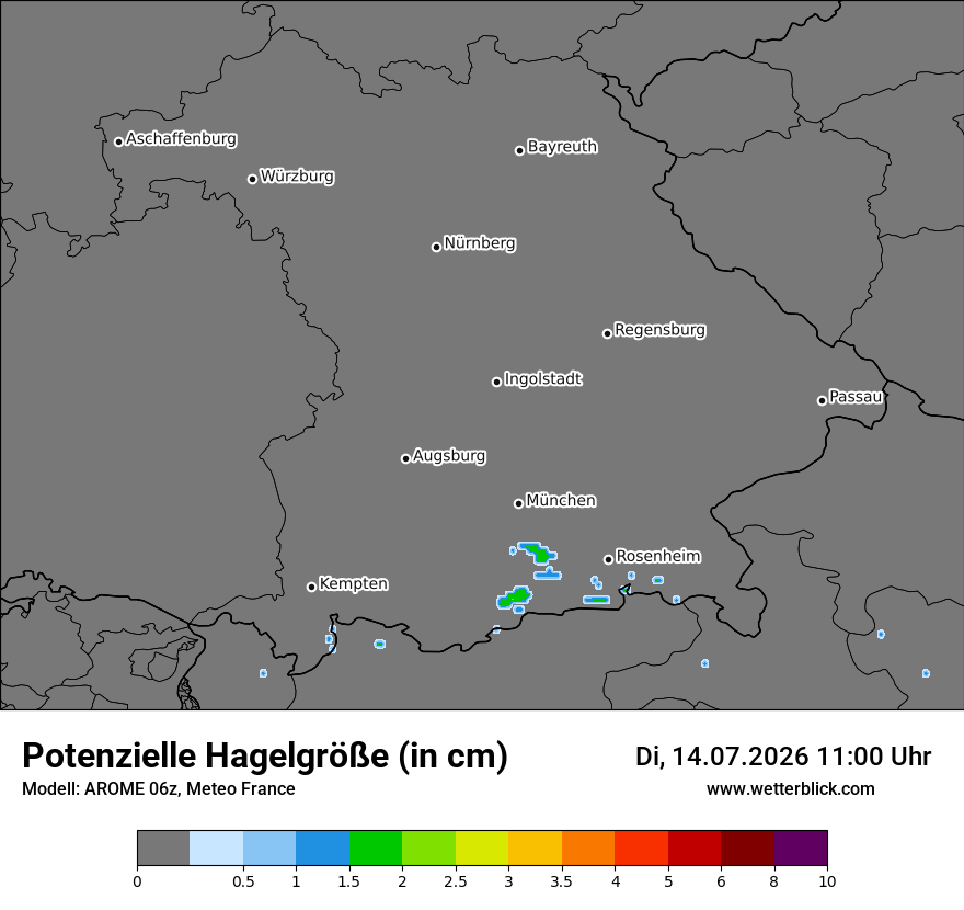 Modellkarte AROME – hail_size – by