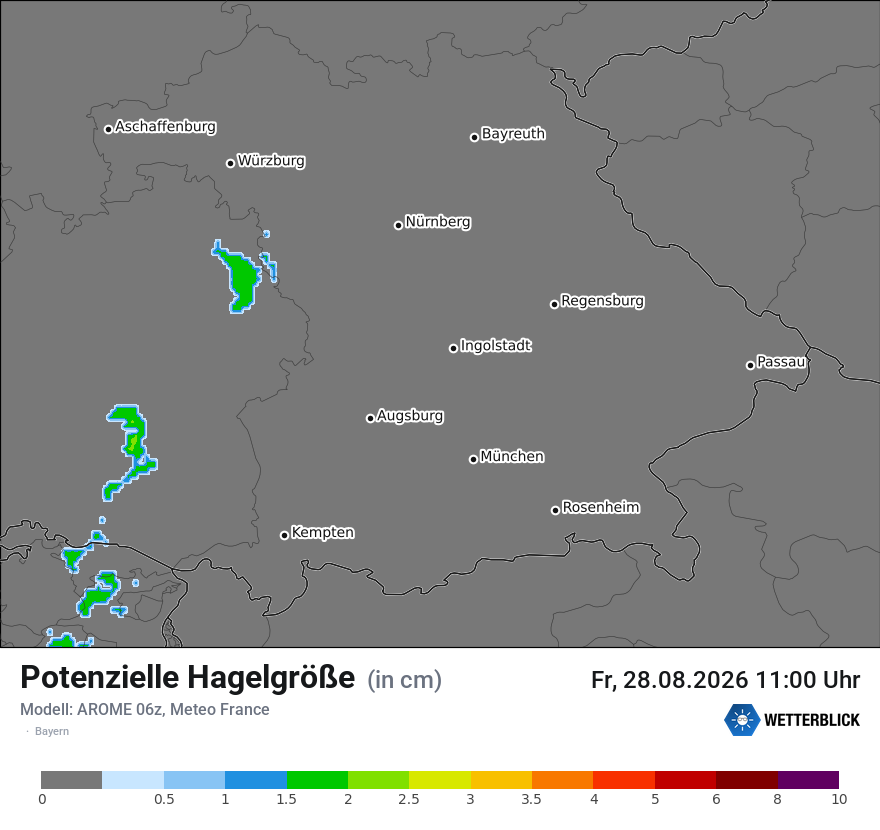 Modellkarte AROME – hail_size – by