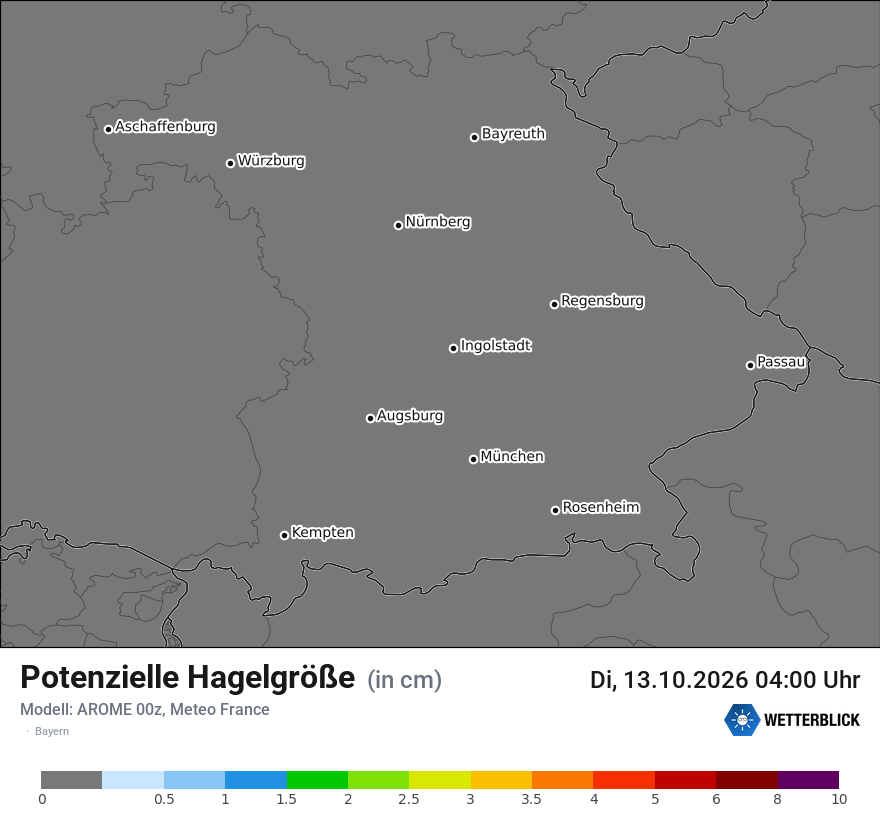 Modellkarte AROME – hail_size – by