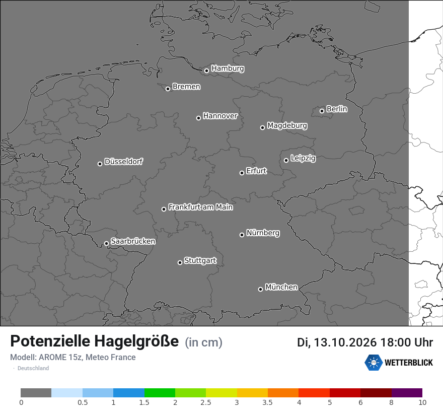 Modellkarte AROME – hail_size – deutschland