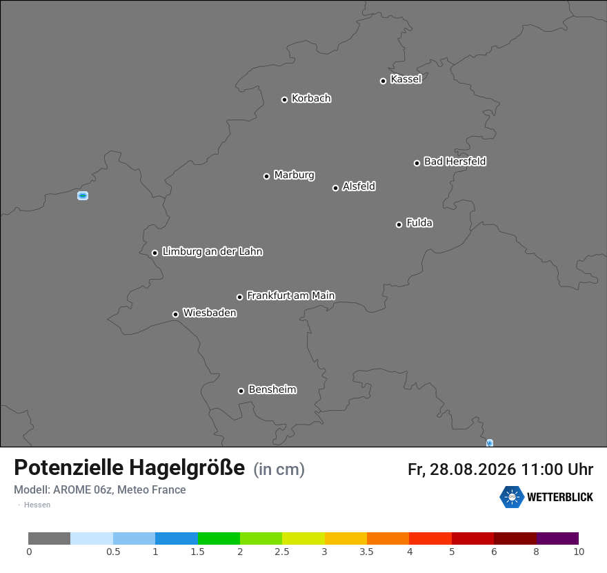 Modellkarte AROME – hail_size – he