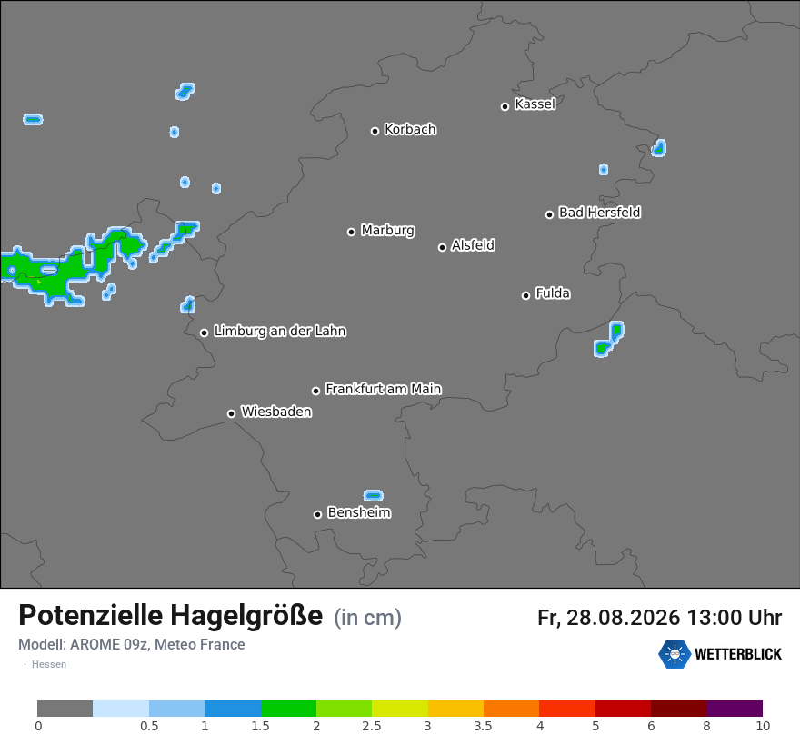 Modellkarte AROME – hail_size – he