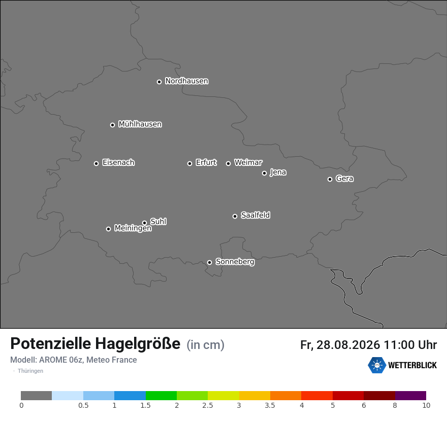 Modellkarte AROME – hail_size – th